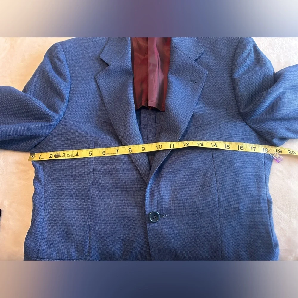Trend Maxman Italian Drago Blue Wool Blazer -38R- Classic Tailored Jacket